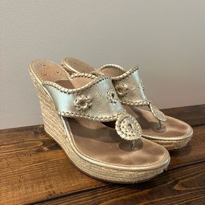 EUC Platinum Jack Rogers Wedges